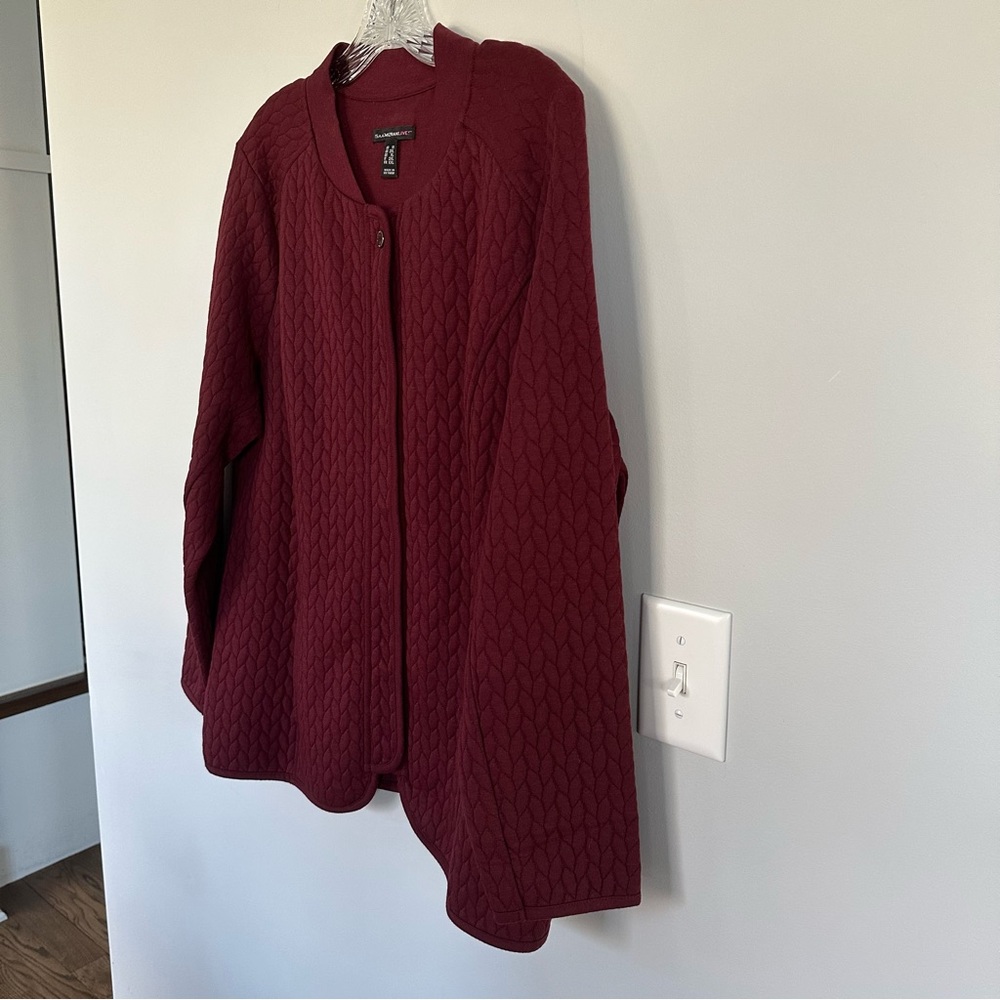 Isaac Mizrahi Live Knit Jacket Stunner w/ Snaps, Size 1X - Picture 2 of 14